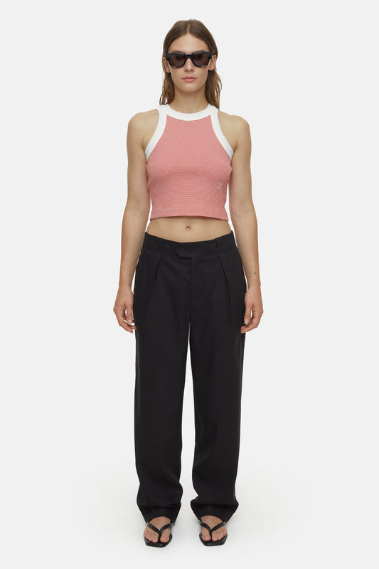 Cropped Racer Top Red