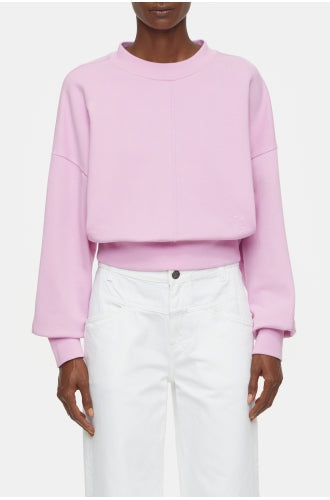Cropped Crew Neck/ Jersey Pink