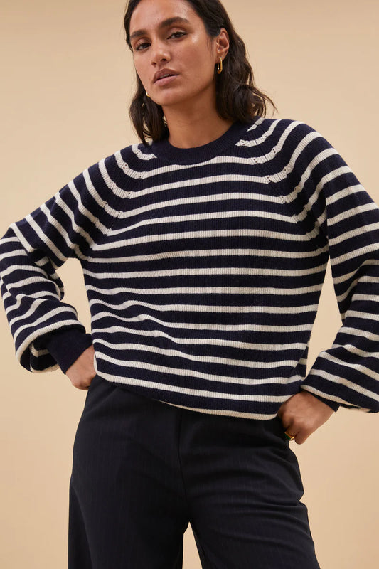 Duccio Stripe Pullover Midnight