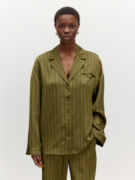 Alysa Shirt Olive+black Stripe