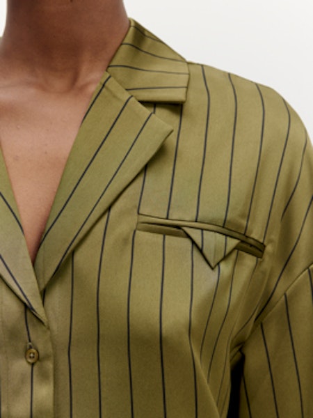 Alysa Shirt Olive+black Stripe