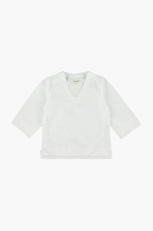 Blossom Shirt with V Off White
