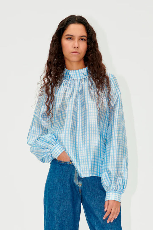 Ashley long sleeve Blue check