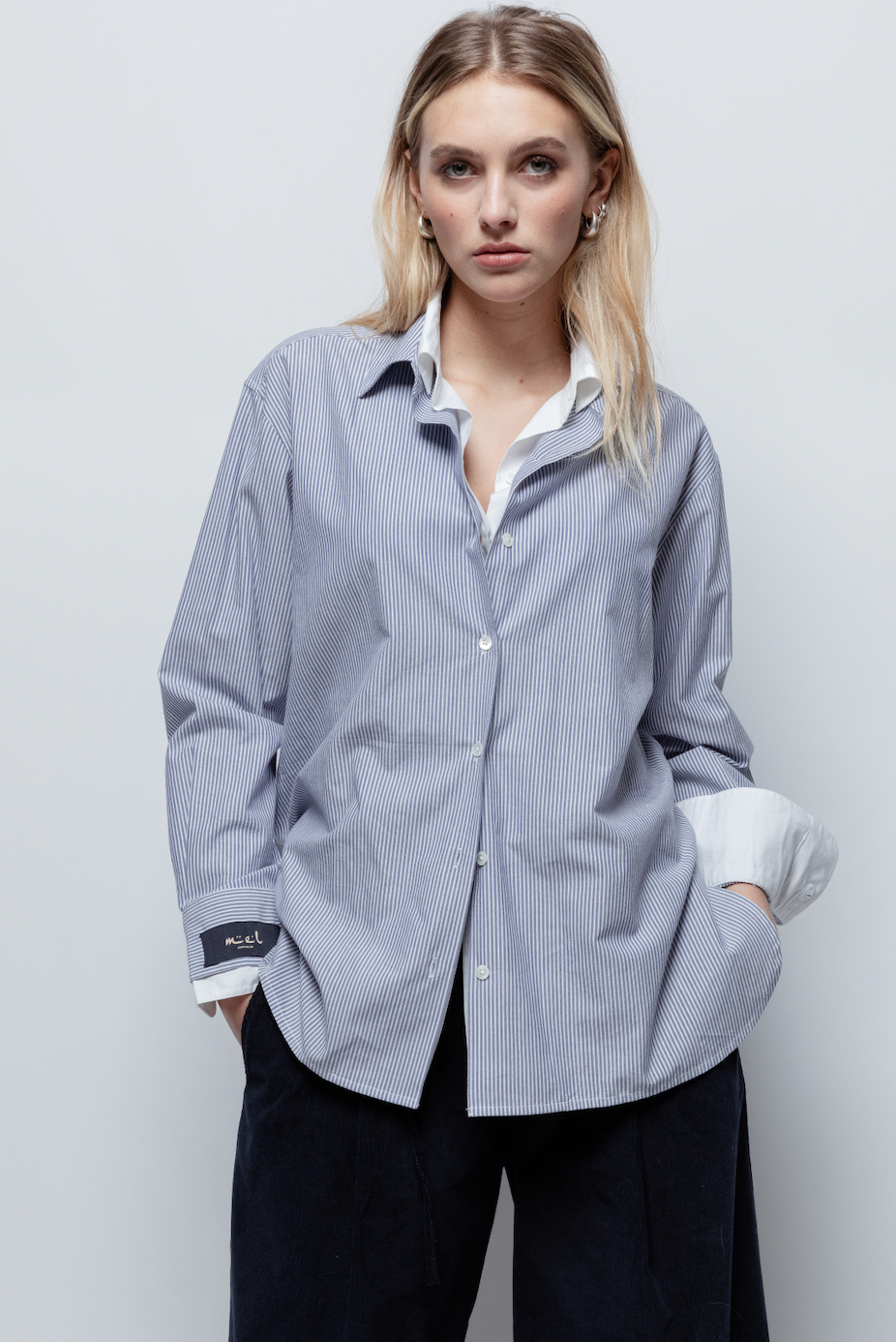 Double oxford blouse Blue