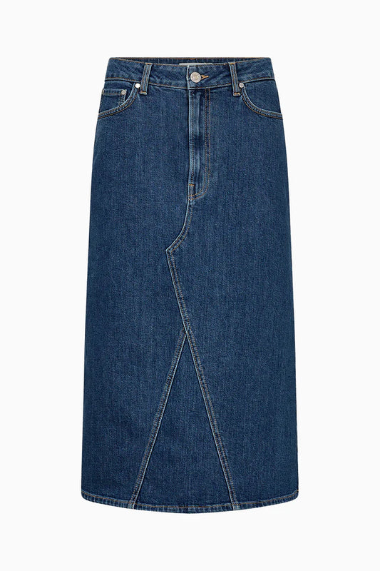 Jeans Midi Skirt Wash dark Hong Kong Denim BLue