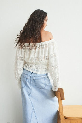 Avery Off-Shoulder Blouse Cream